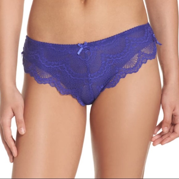 π Spectrum Blue Scalloped Lace Hipster Panty - Picture 2 of 14